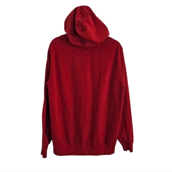 Original Penguin Zip-up Fleece Hoodie Sweatshirt Sticker Pete Rococco Red sz L - Picture 2 of 10